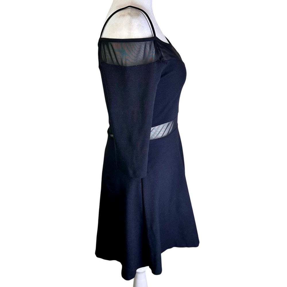 French Connection Black Mesh-Inset Mini Dress - Picture 7 of 11